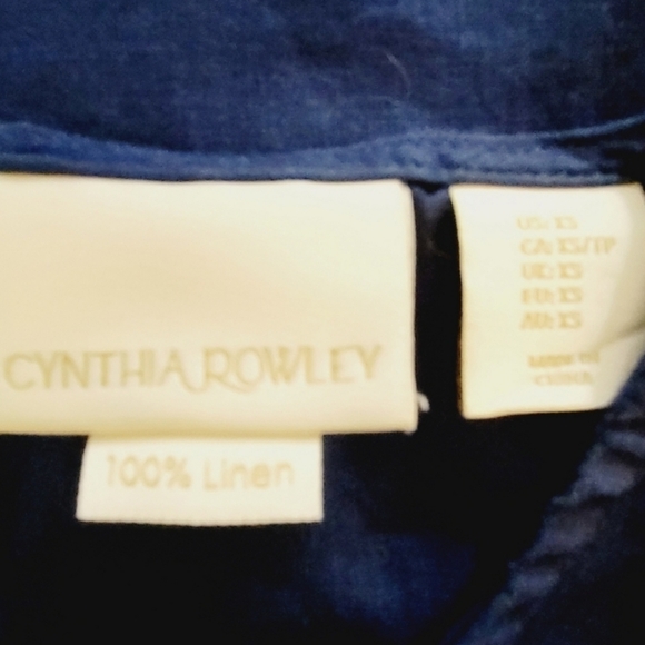 Cynthia Rowley Women's 100% Linen Deep Navy Blue Shortsleeve Simple Dress sz XS - Picture 6 of 6